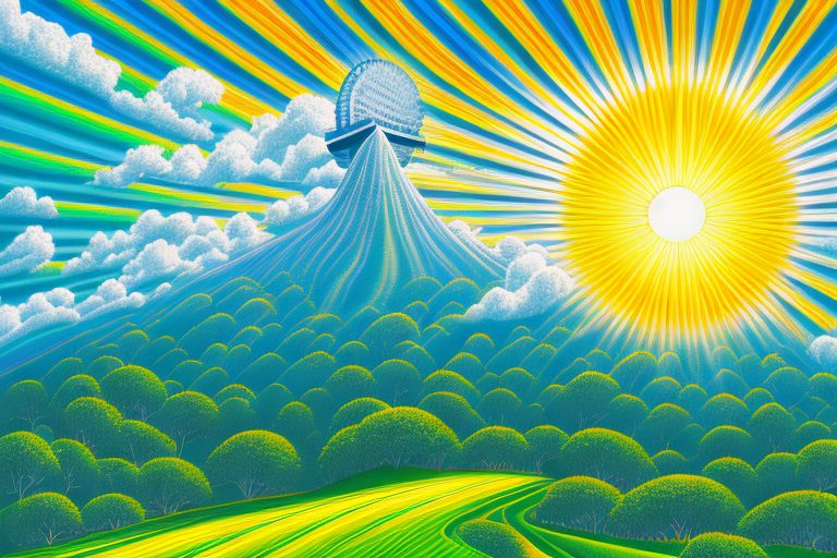 A vibrant brazilian landscape with a symbolic representation of divine blessing