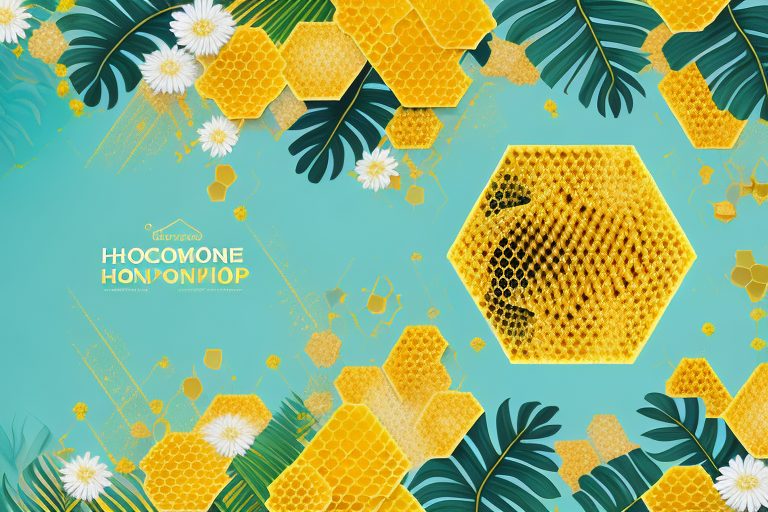 A honeycomb dripping with golden honey