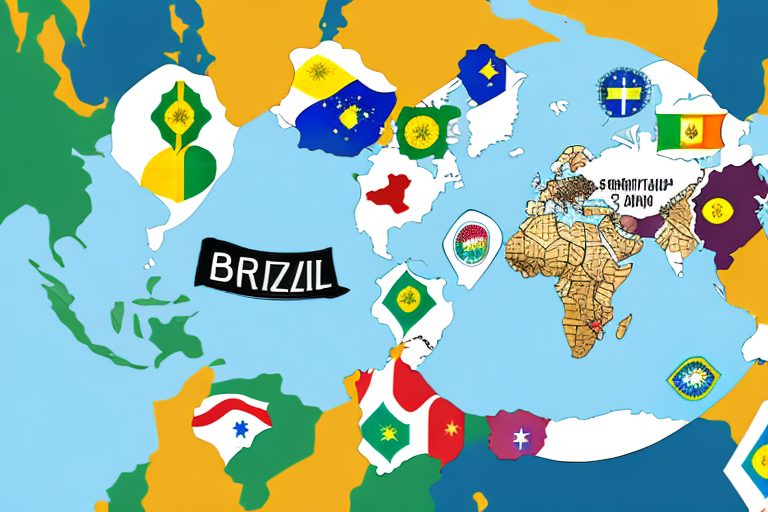 A speech bubble emerging from a map of brazil