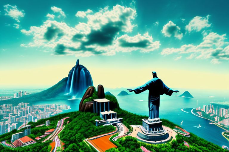 A picturesque brazilian landscape featuring the iconic christ the redeemer statue
