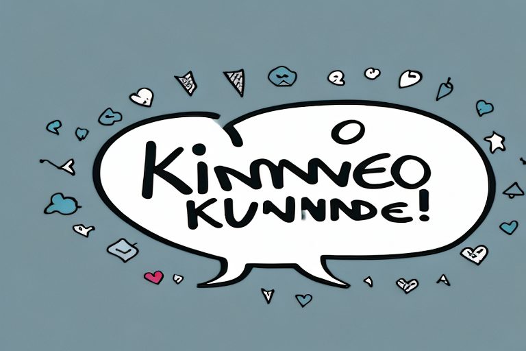 A speech bubble containing a symbol of kindness