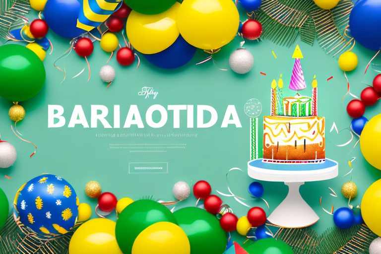 A festive scene with a birthday cake