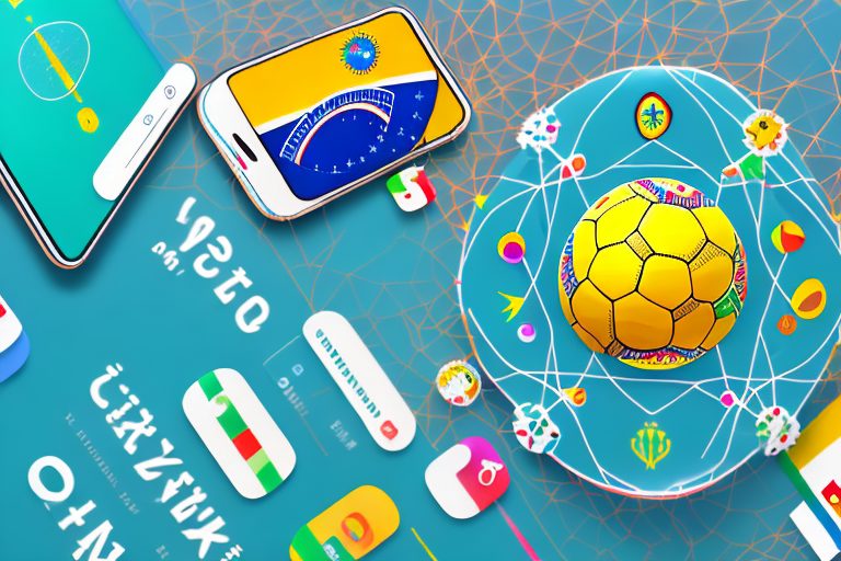 A smartphone displaying an app interface with iconic brazilian symbols like the christ the redeemer statue