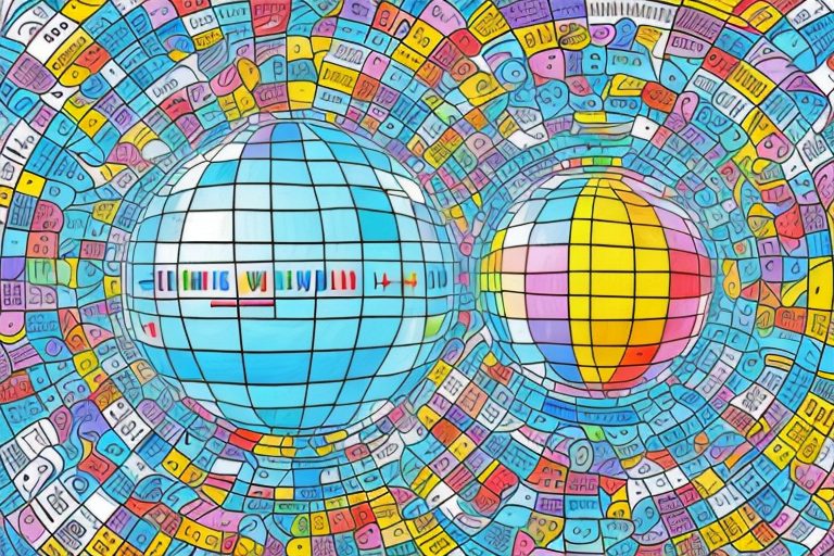 A globe with several speech bubbles in different colors