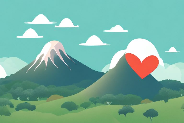 A heart-shaped hill (representing "bunda" which means "butt" in portuguese) against the backdrop of a scenic portuguese landscape
