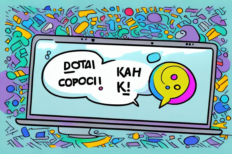 A speech bubble emanating from a computer screen