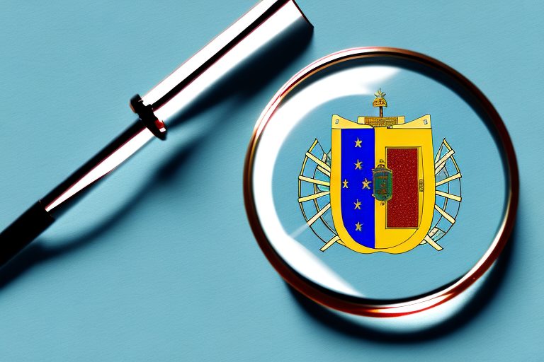 A symbolic representation of the portuguese flag with a magnifying glass focusing on it