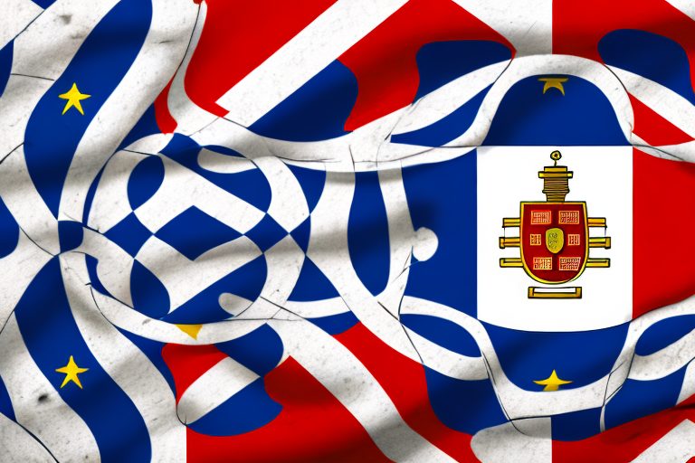 A symbolic representation of the portuguese and english flags merging together