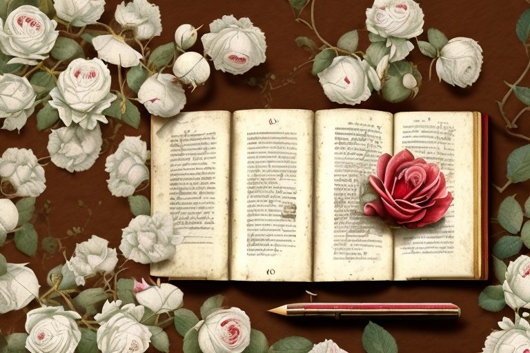 A vintage portuguese landscape with an open book in the foreground