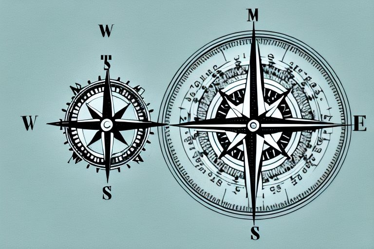 A compass pointing towards brazil