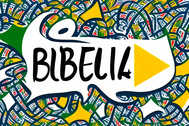 A speech bubble emerging from the brazilian flag