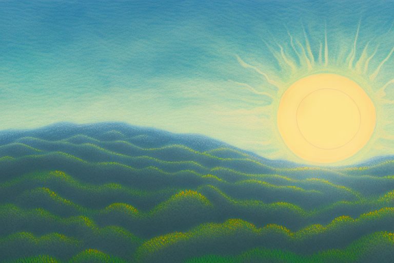 The sun rising over a picturesque landscape in portugal