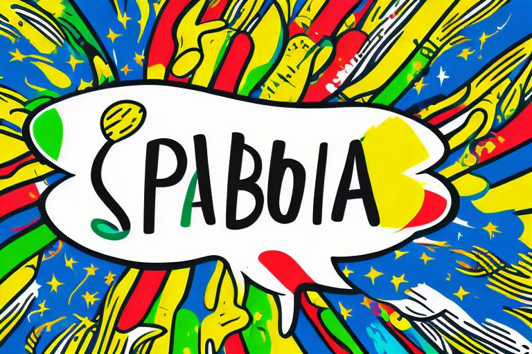 A speech bubble emerging from a vibrant