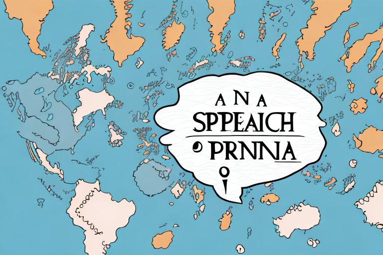 A speech bubble emerging from a stylized map of portugal