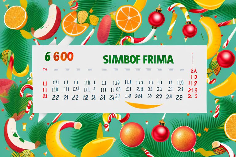 A festive calendar with a highlighted sixth day