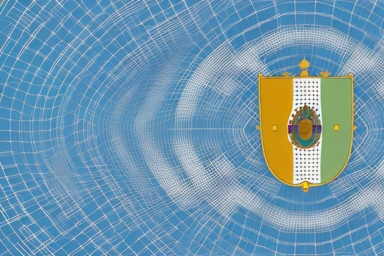 A symbolic representation of the portuguese flag with an abstract electronic circuit pattern to signify the concept of vdd in the context of portuguese language