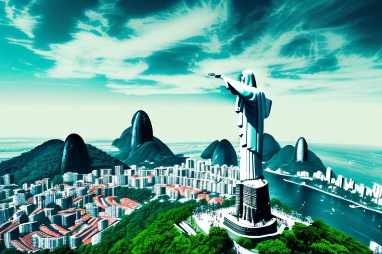 Iconic brazilian landmarks like the christ the redeemer statue and sugarloaf mountain